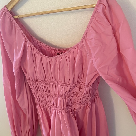 STAUD Pink Long-Balloon Sleeve Dress - Picture 11 of 13